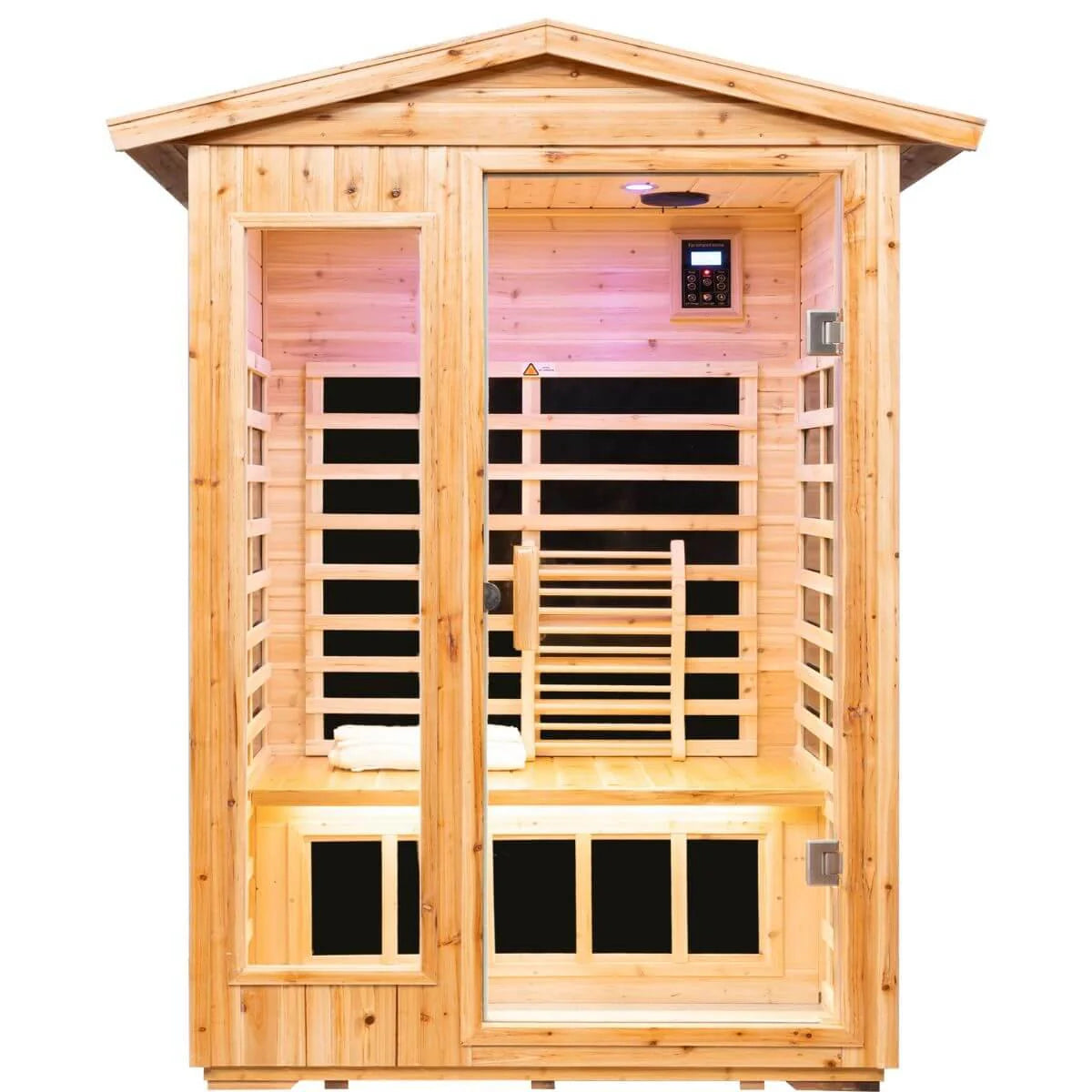 Garner-902Vs 2 Person Outdoor Far Infrared Sauna (Enhanced with Red Light Therapy)
