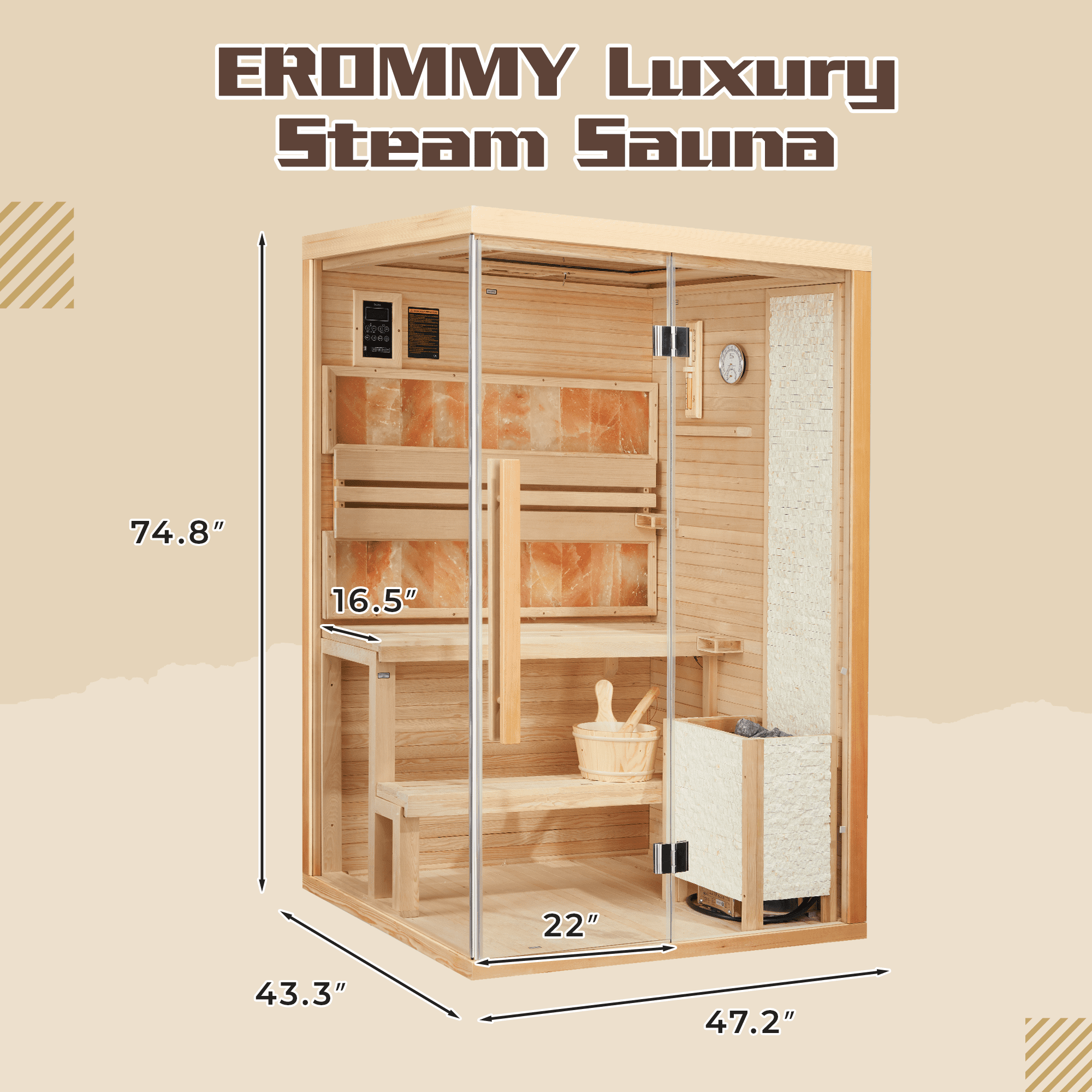 2-4 Person Steam Sauna, Traditional Sauna for Home, Home Spa Sauna, Indoor Sauna